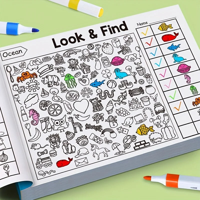 hidden object activity coloring book